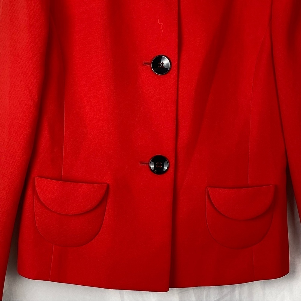 Kasper Size 8 Red Suit Blazer Jacket Open Front Separate Coat Women - Picture 7 of 16